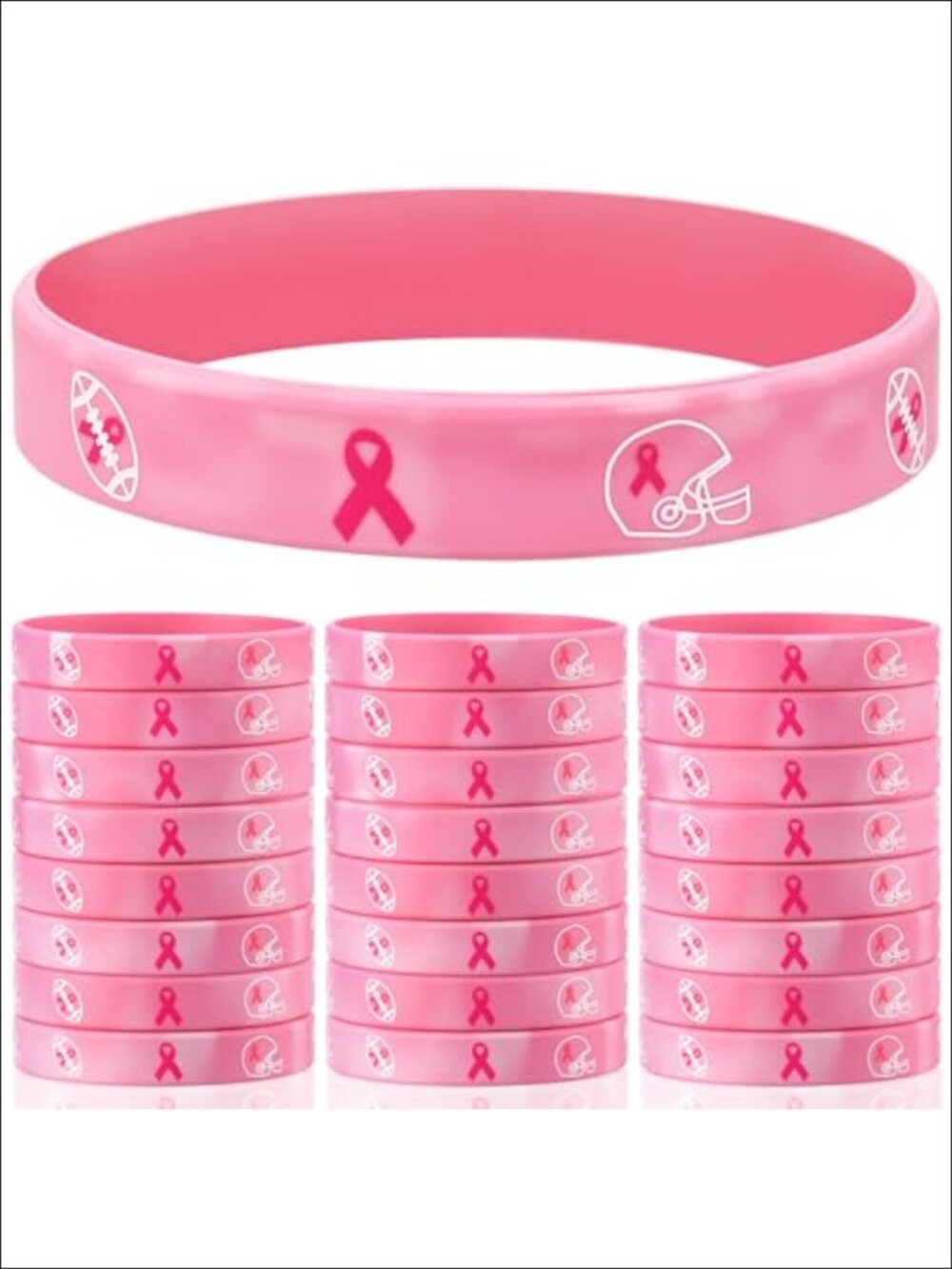 Silicone Breast Cancer Awareness Bracelets Support Pink Ribbon